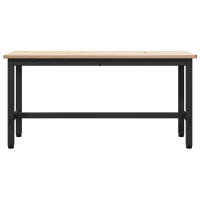 Produktbild för Matbänkar 2 pcs Naturfärg 100 x 32,5 x 49 cm Massivt furuträ