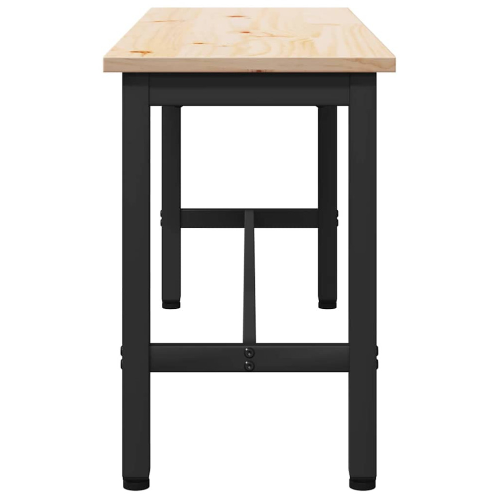 Produktbild för Matbänkar 2 pcs Naturfärg 100 x 32,5 x 49 cm Massivt furuträ