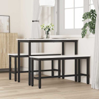 Produktbild för Matbänk Vit 100 x 32,5 x 49 cm Massivt furuträ