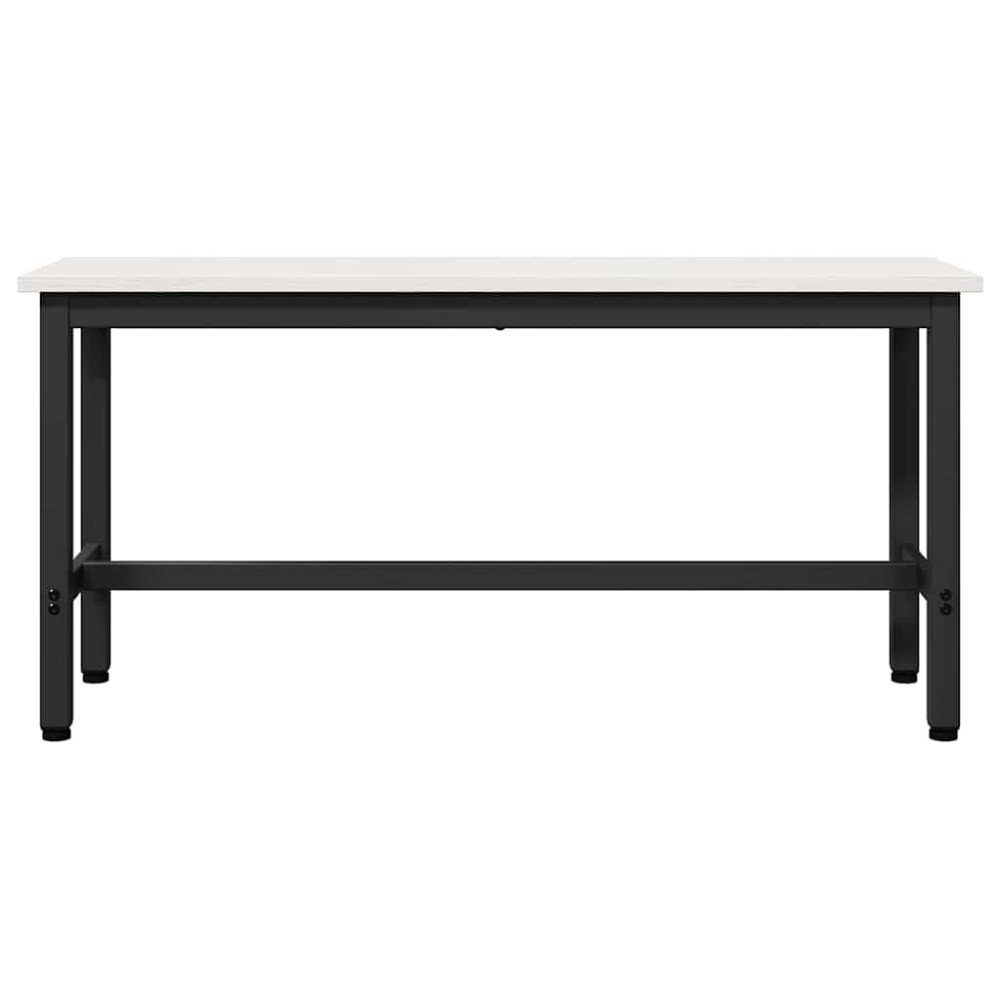 Produktbild för Matbänk 2 pcs Vit 100 x 32,5 x 49 cm Massivt furuträ