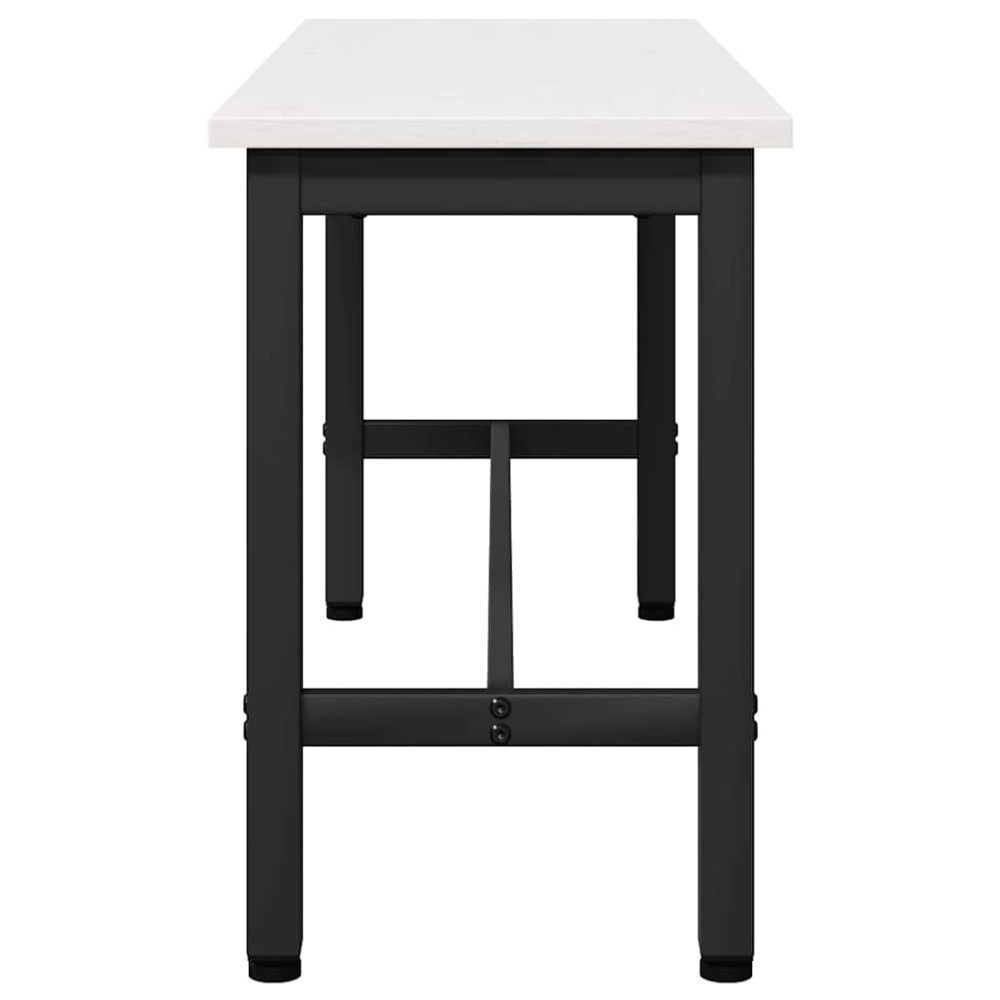 Produktbild för Matbänk 2 pcs Vit 100 x 32,5 x 49 cm Massivt furuträ