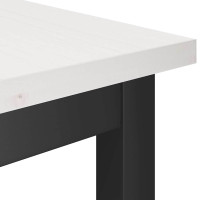 Produktbild för Matbänk 2 pcs Vit 100 x 32,5 x 49 cm Massivt furuträ