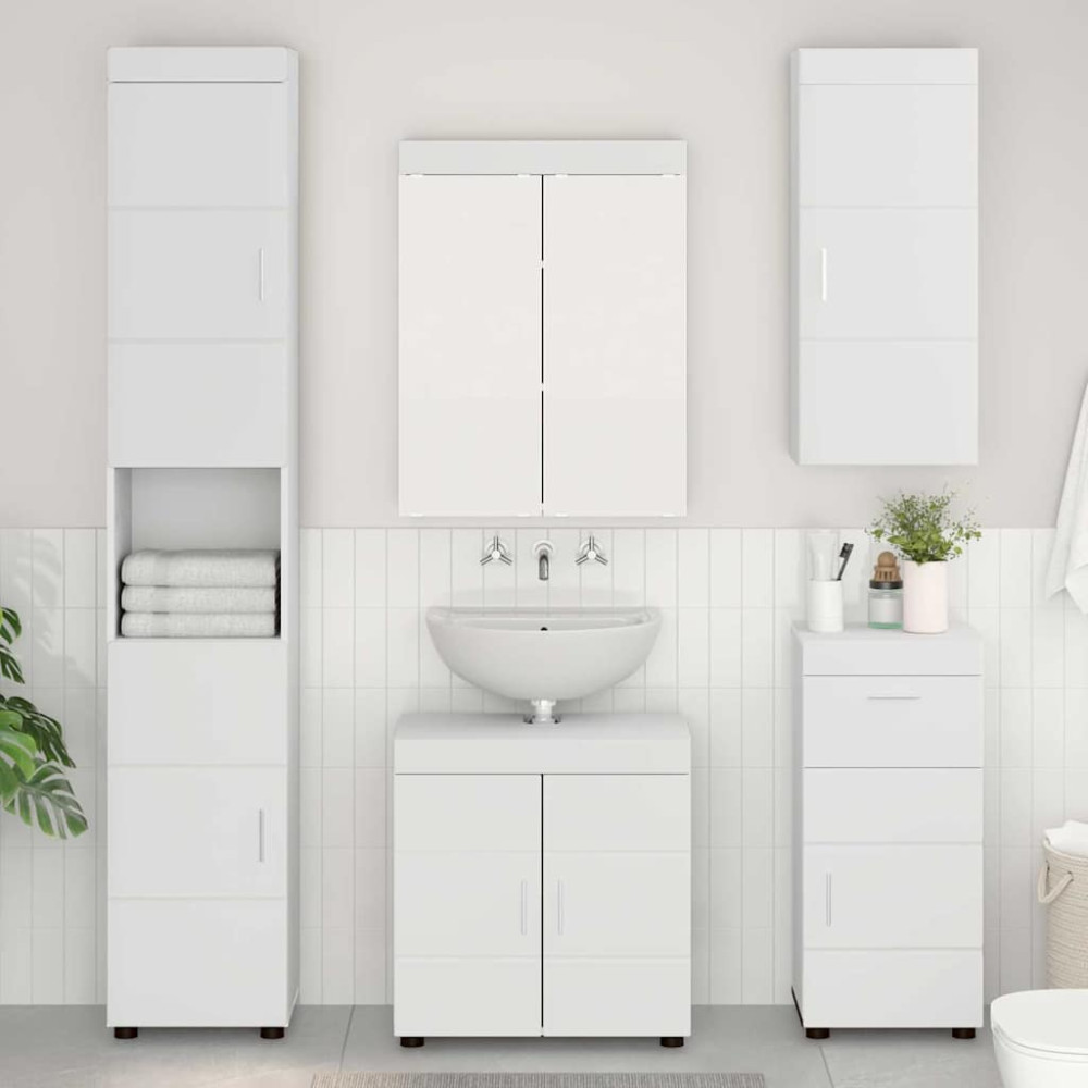 Produktbild för Badrumsväggskåp TULUM Vit 37 x 24,5 x 86 cm Konstruerat trä