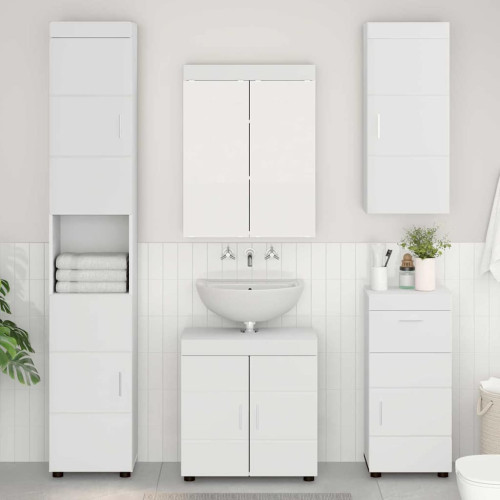vidaXL Badrumsväggskåp TULUM Vit 37 x 24,5 x 86 cm Konstruerat trä