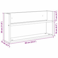 Produktbild för Tidningshylla 2 pcs Sonoma-ek 60 x 12 x 30 cm Konstruerat trä