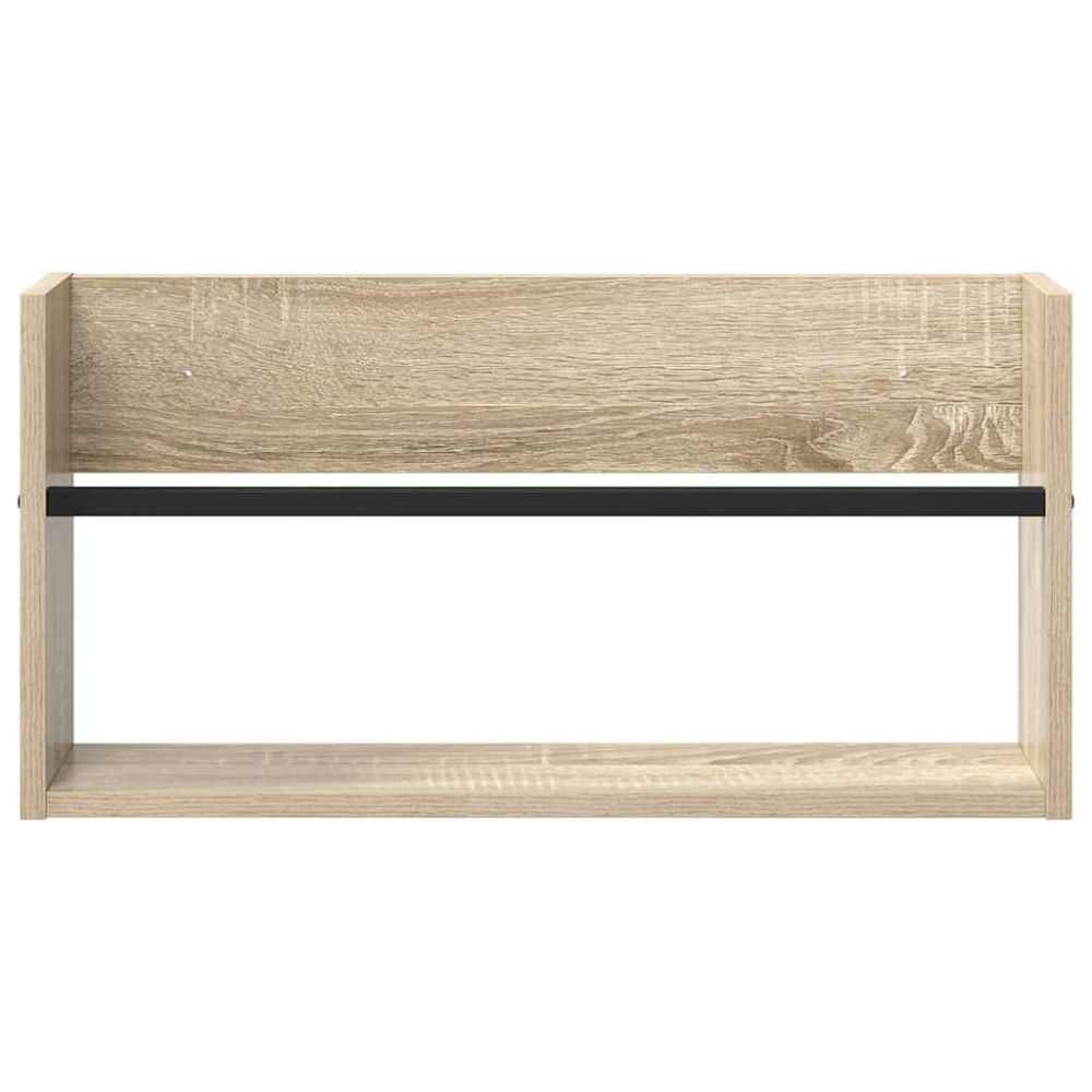 Produktbild för Tidningshylla 2 pcs Sonoma-ek 60 x 12 x 30 cm Konstruerat trä