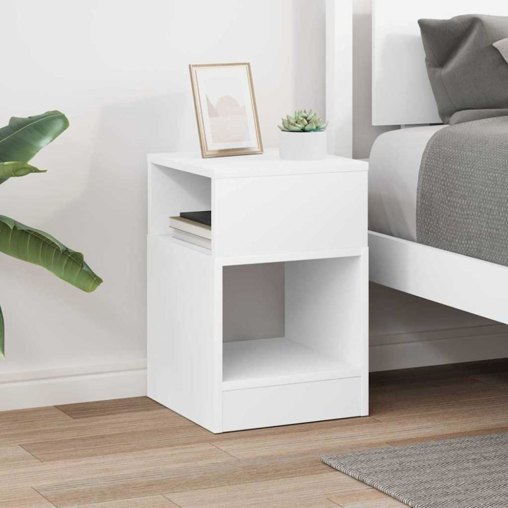 Produktbild för Sidobord Vit 30,5 x 30 x 45 cm Konstruerat trä