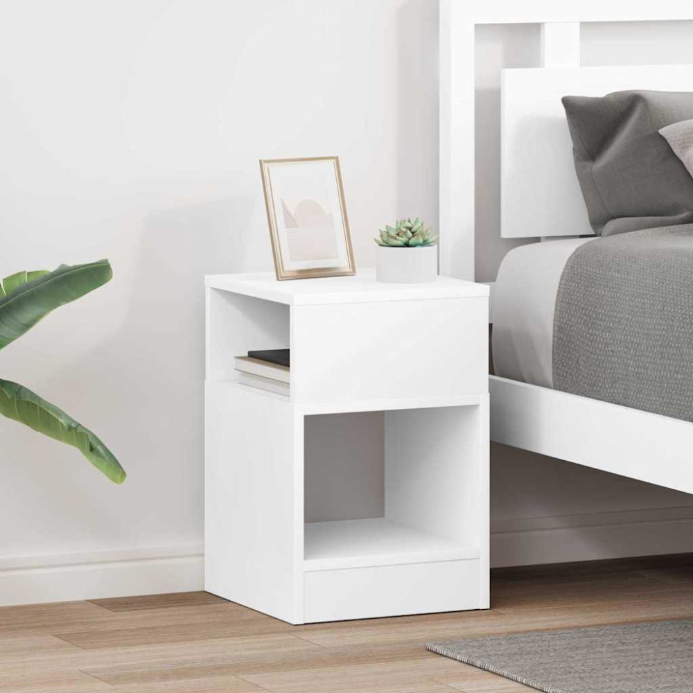 Produktbild för Sidobord 2 pcs Vit 30,5 x 30 x 45 cm Konstruerat trä