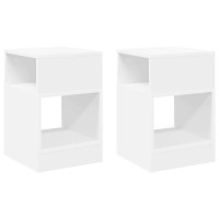 Produktbild för Sidobord 2 pcs Vit 30,5 x 30 x 45 cm Konstruerat trä