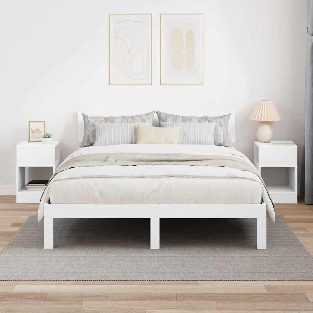 Produktbild för Sidobord 2 pcs Vit 30,5 x 30 x 45 cm Konstruerat trä
