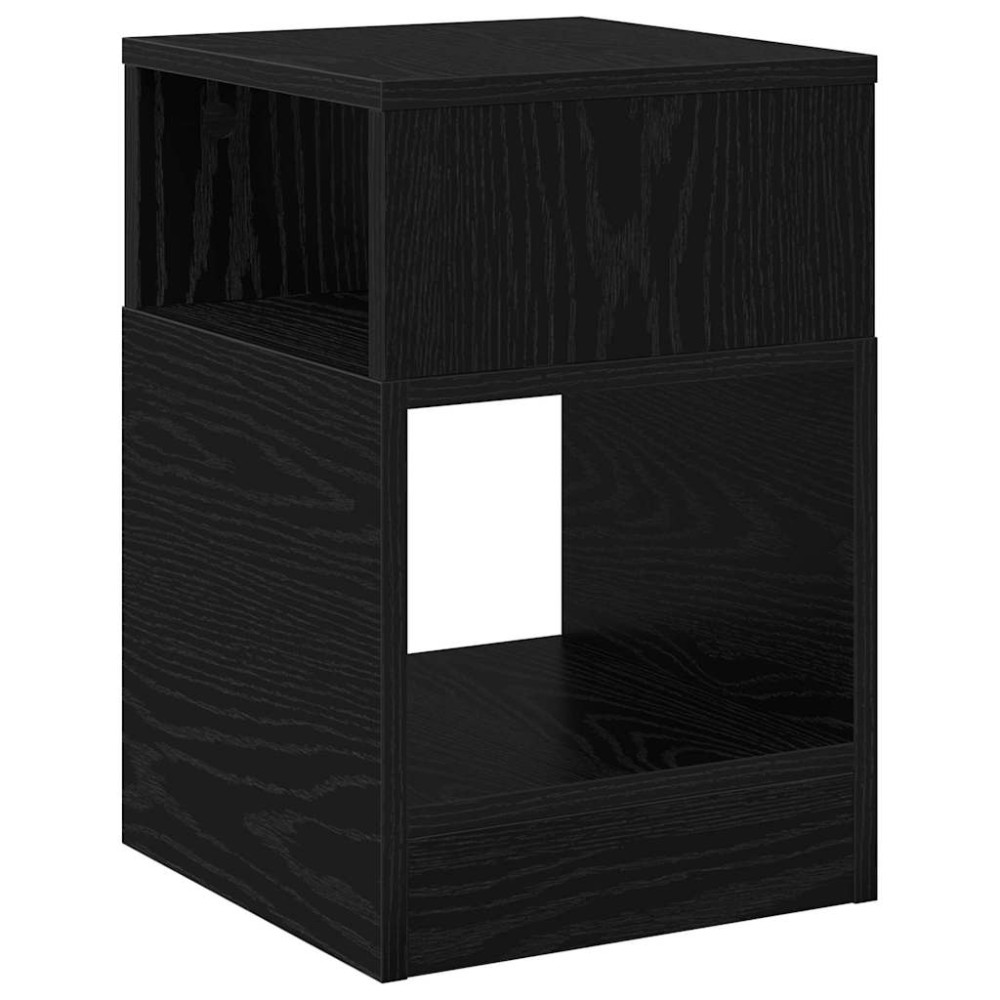 Produktbild för Sidobord Svart Ek 30,5 x 30 x 45 cm Konstruerat trä
