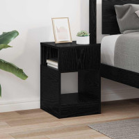 Produktbild för Sidobord Svart Ek 30,5 x 30 x 45 cm Konstruerat trä
