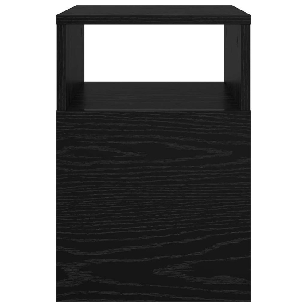Produktbild för Sidobord Svart Ek 30,5 x 30 x 45 cm Konstruerat trä