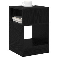 Produktbild för Sidobord 2 pcs Svart Ek 30,5 x 30 x 45 cm Konstruerat trä