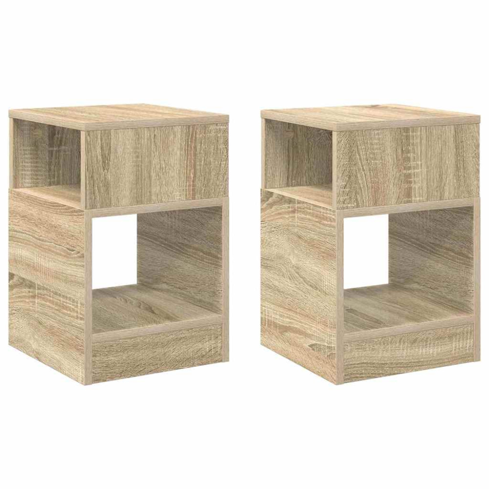 Produktbild för Sidobord 2 pcs Sonoma-ek 30,5 x 30 x 45 cm Konstruerat trä