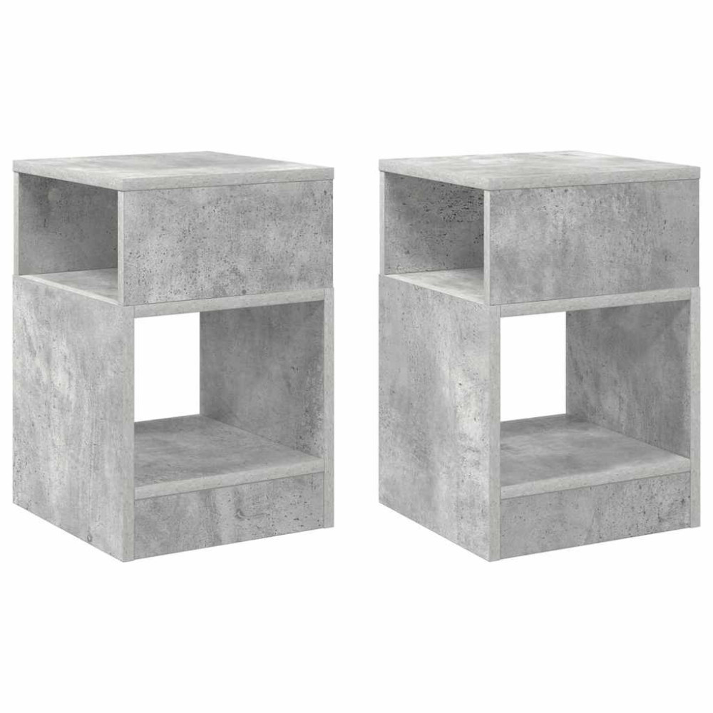 Produktbild för Sidobord 2 pcs Betonggrå 30,5 x 30 x 45 cm Konstruerat trä