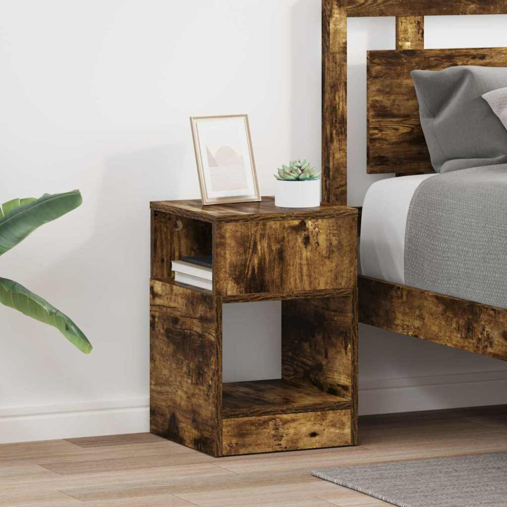 Produktbild för Sidobord 2 pcs Rökt ek 30,5 x 30 x 45 cm Konstruerat trä