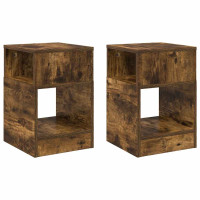 Produktbild för Sidobord 2 pcs Rökt ek 30,5 x 30 x 45 cm Konstruerat trä