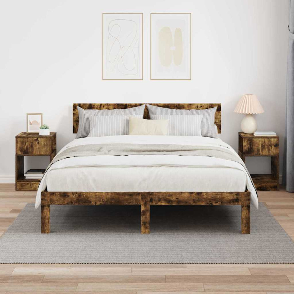 Produktbild för Sidobord 2 pcs Rökt ek 30,5 x 30 x 45 cm Konstruerat trä