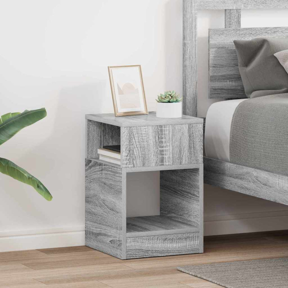 Produktbild för Sidobord 2 pcs Grå Sonoma 30,5 x 30 x 45 cm Konstruerat trä
