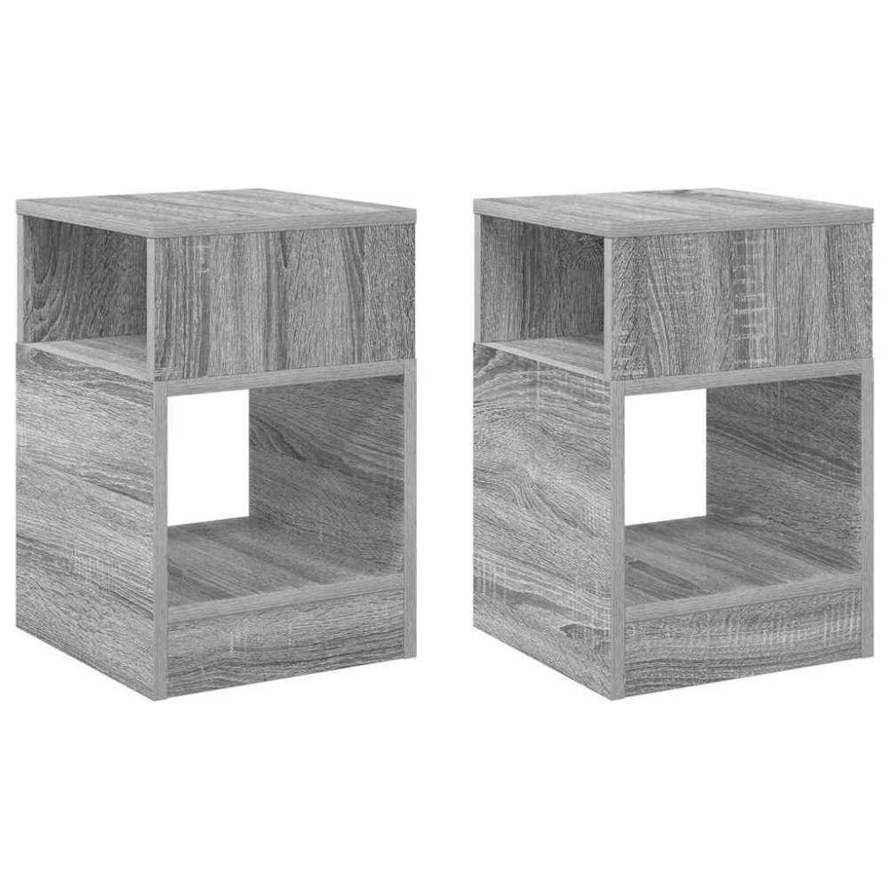 Produktbild för Sidobord 2 pcs Grå Sonoma 30,5 x 30 x 45 cm Konstruerat trä