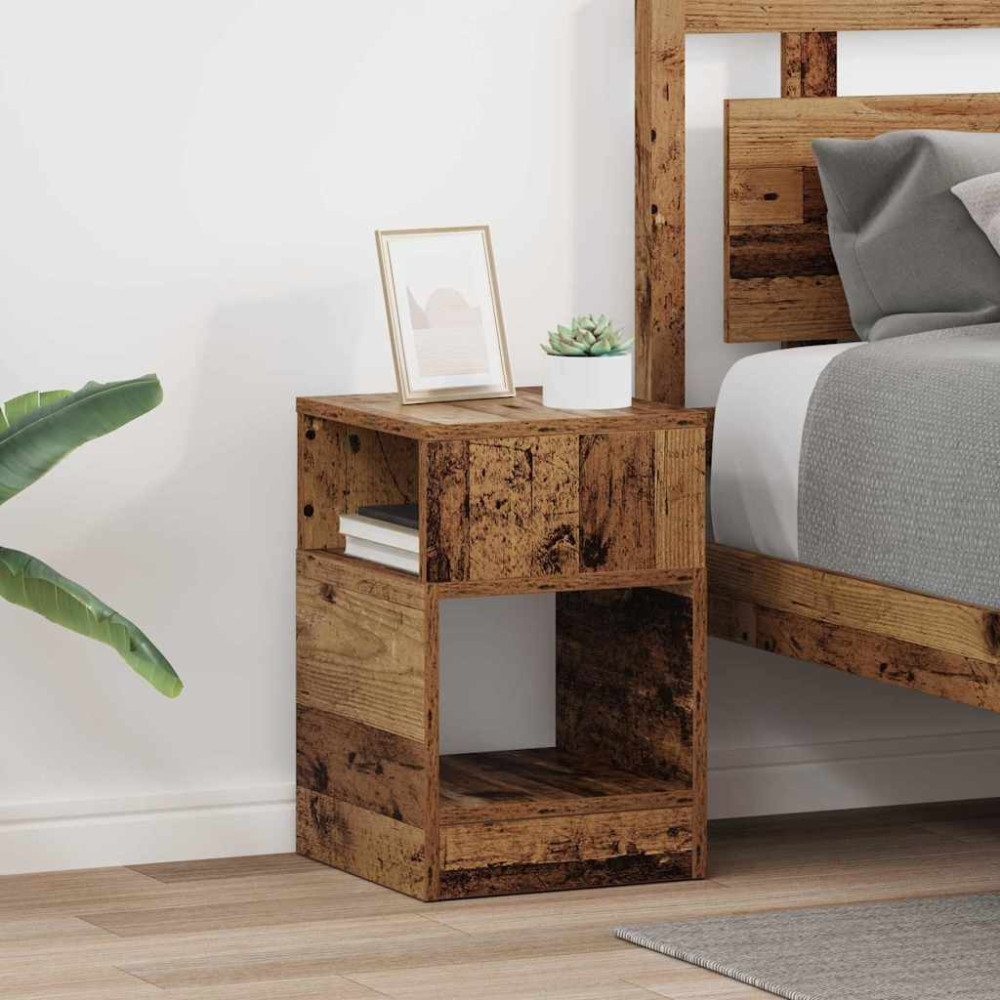 Produktbild för Sidobord 2 pcs Gammalt trä 30,5 x 30 x 45 cm Konstruerat trä