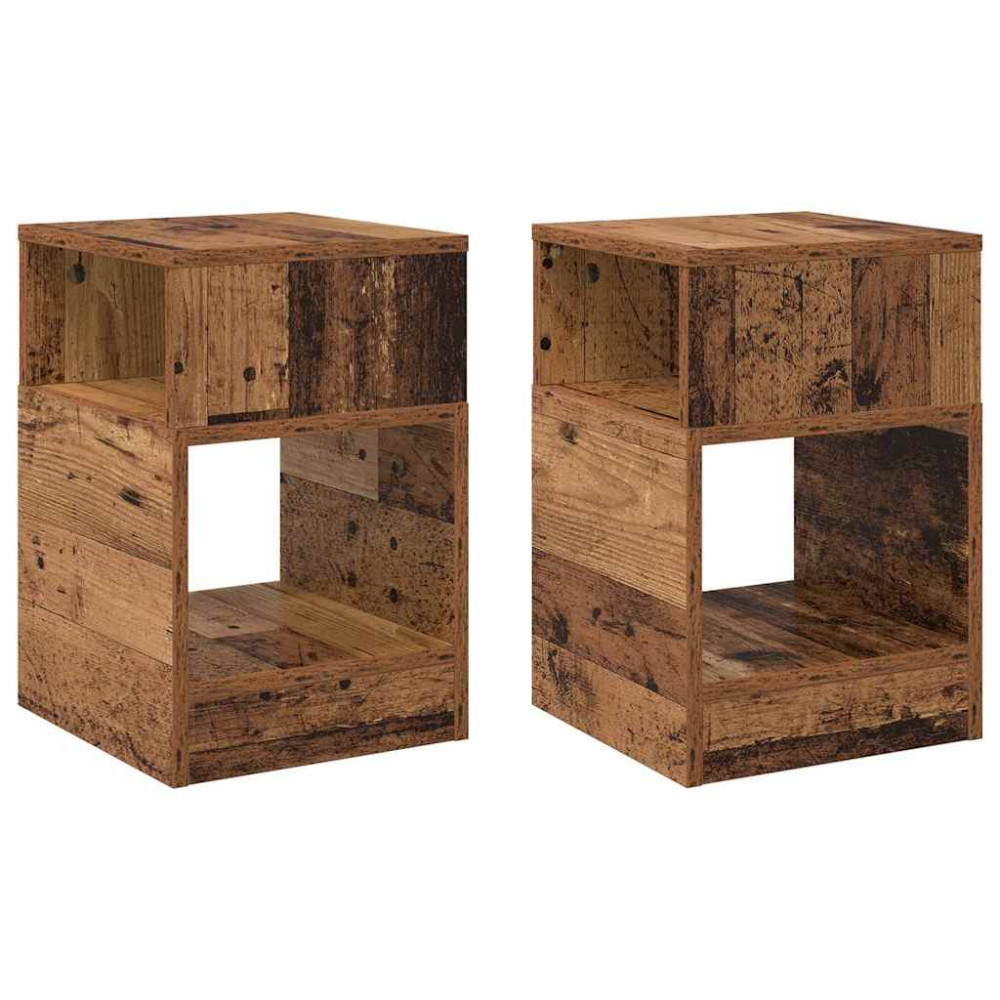 Produktbild för Sidobord 2 pcs Gammalt trä 30,5 x 30 x 45 cm Konstruerat trä