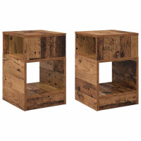 Produktbild för Sidobord 2 pcs Gammalt trä 30,5 x 30 x 45 cm Konstruerat trä