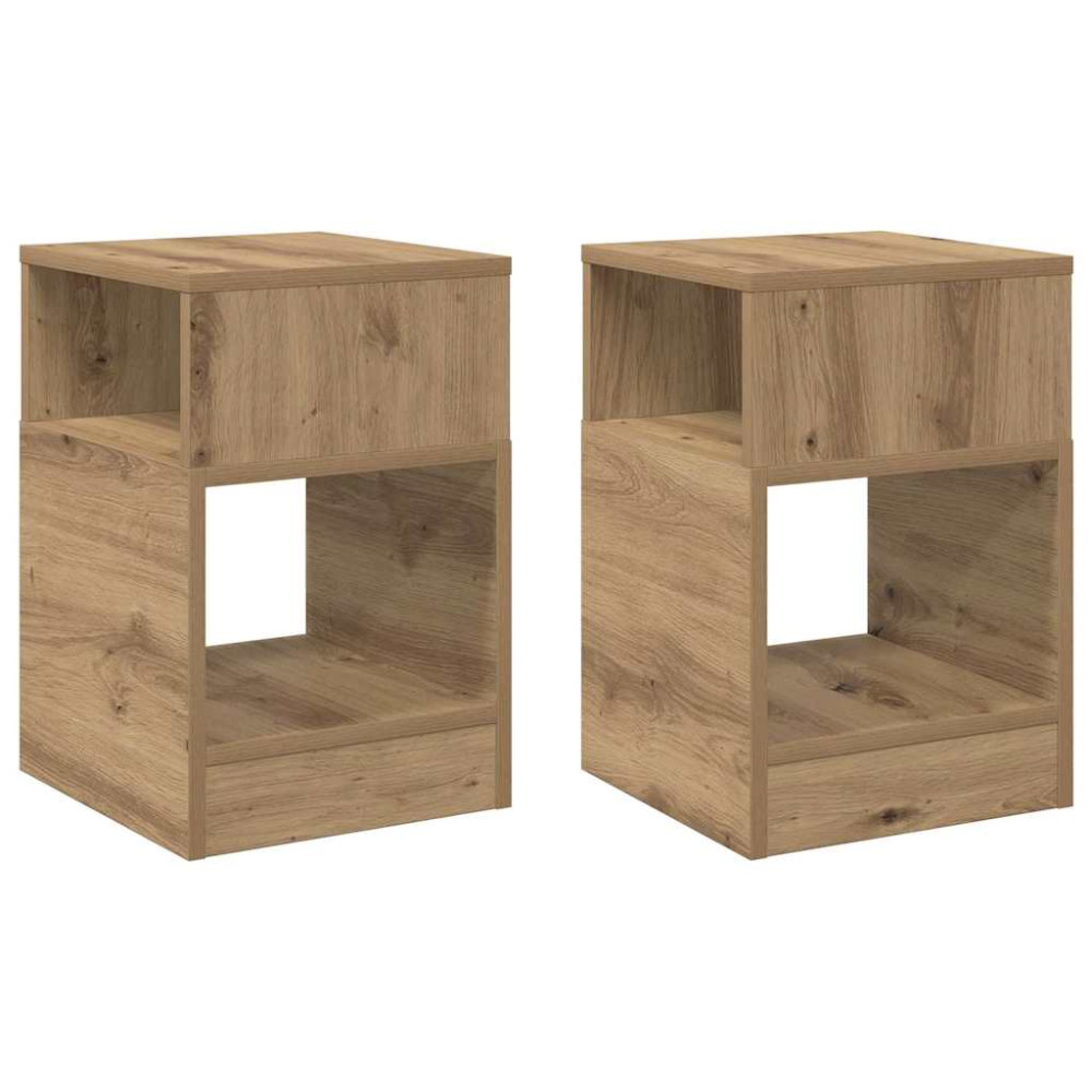 Produktbild för Sidobord 2 pcs Artisan Ek 30,5 x 30 x 45 cm Konstruerat trä