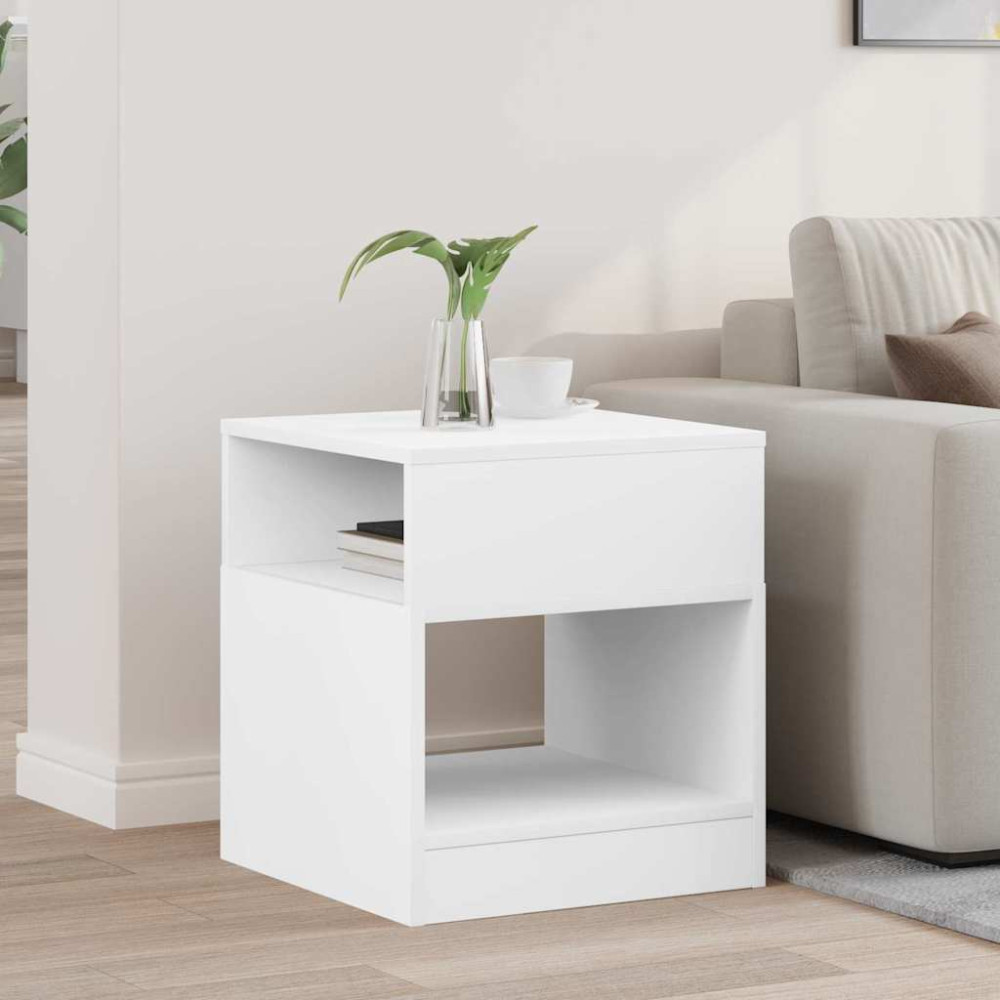 Produktbild för Sidobord Vit 40,5 x 40 x 45 cm Konstruerat trä