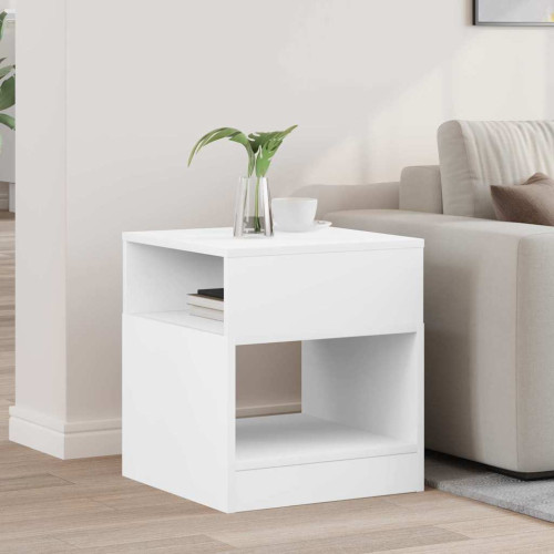 vidaXL Sidobord Vit 40,5 x 40 x 45 cm Konstruerat trä