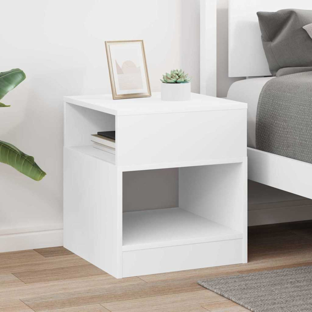 Produktbild för Sidobord Vit 40,5 x 40 x 45 cm Konstruerat trä