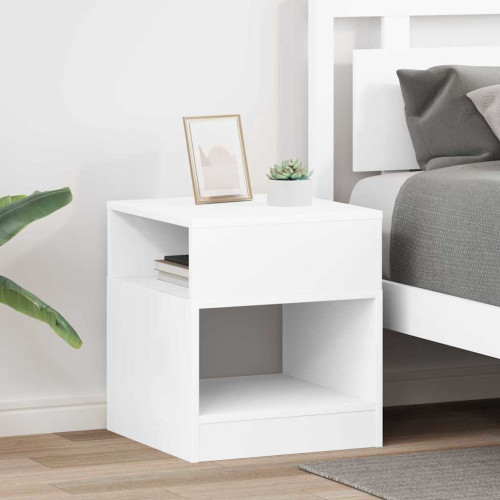 vidaXL Sidobord 2 pcs Vit 40,5 x 40 x 45 cm Konstruerat trä