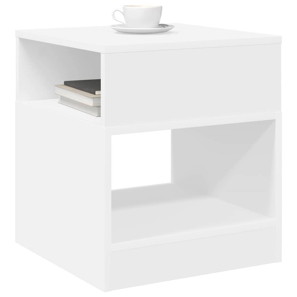Produktbild för Sidobord 2 pcs Vit 40,5 x 40 x 45 cm Konstruerat trä