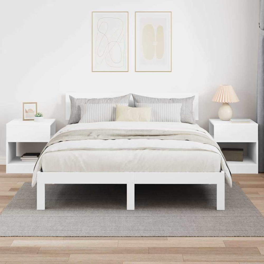 Produktbild för Sidobord 2 pcs Vit 40,5 x 40 x 45 cm Konstruerat trä