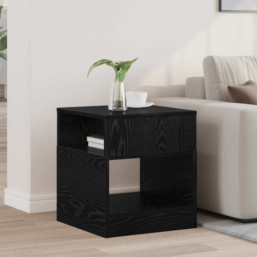 vidaXL Sidobord Svart Ek 40,5 x 40 x 45 cm Konstruerat trä
