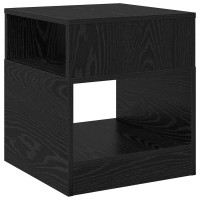 Produktbild för Sidobord Svart Ek 40,5 x 40 x 45 cm Konstruerat trä