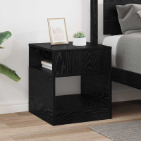 Produktbild för Sidobord Svart Ek 40,5 x 40 x 45 cm Konstruerat trä