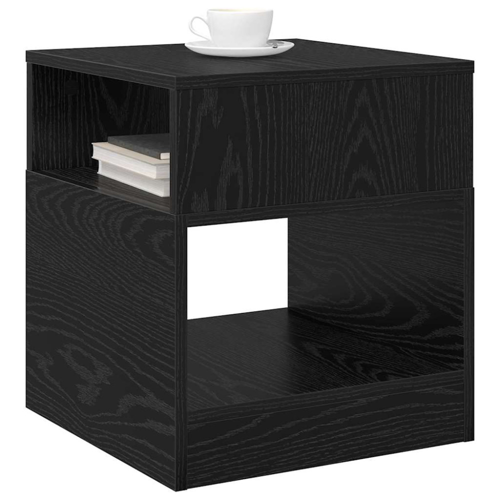 Produktbild för Sidobord 2 pcs Svart Ek 40,5 x 40 x 45 cm Konstruerat trä