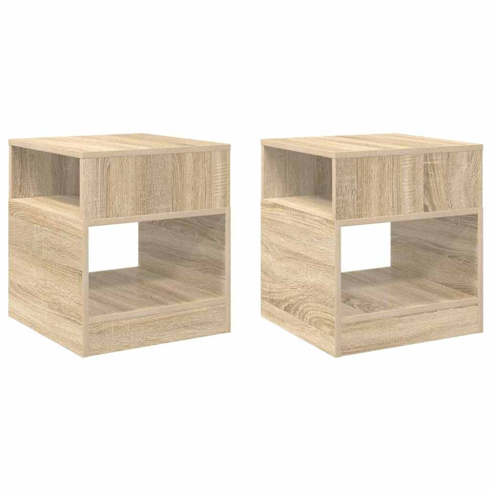Produktbild för Sidobord 2 pcs Sonoma-ek 40,5 x 40 x 45 cm Konstruerat trä