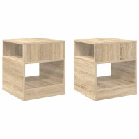 Produktbild för Sidobord 2 pcs Sonoma-ek 40,5 x 40 x 45 cm Konstruerat trä