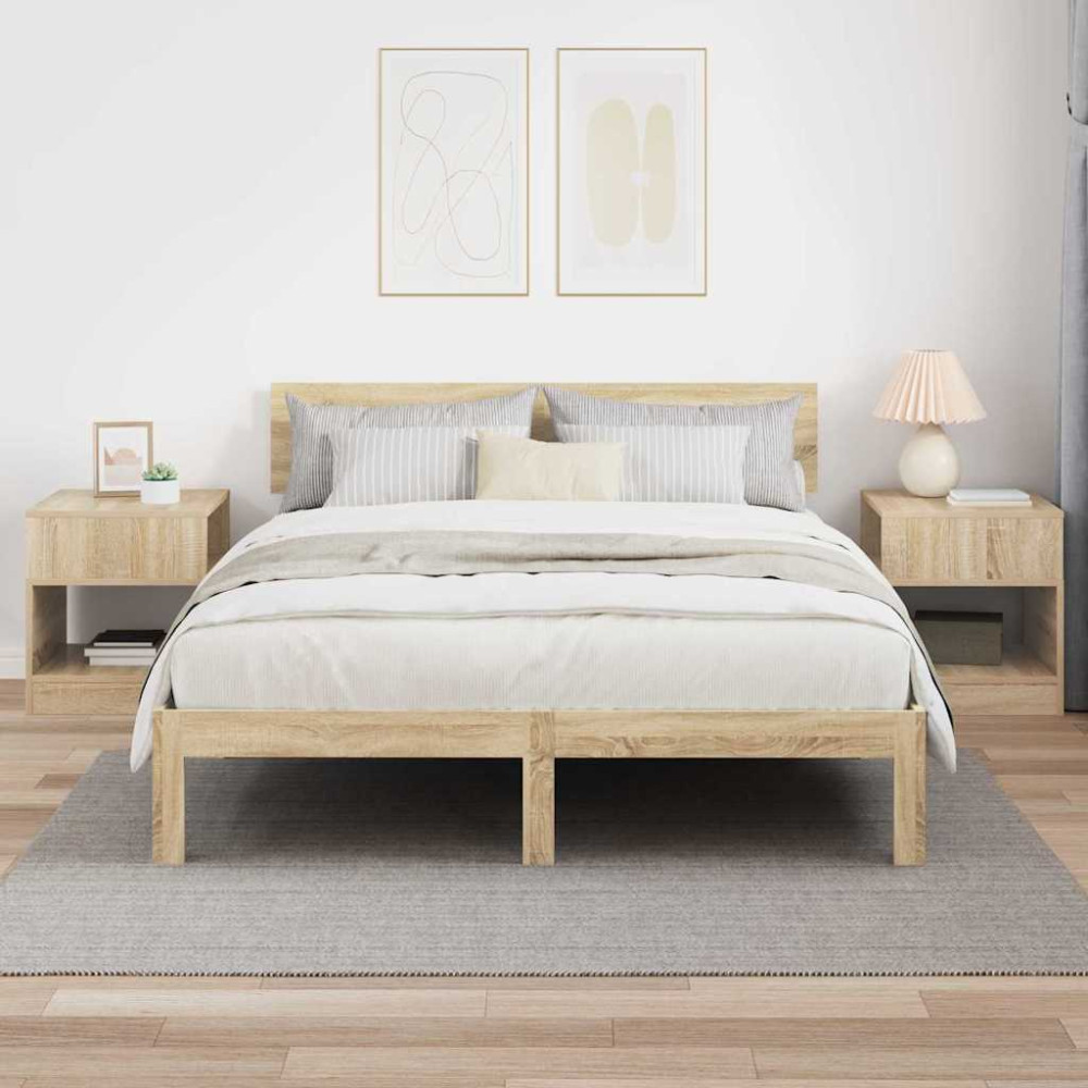 Produktbild för Sidobord 2 pcs Sonoma-ek 40,5 x 40 x 45 cm Konstruerat trä