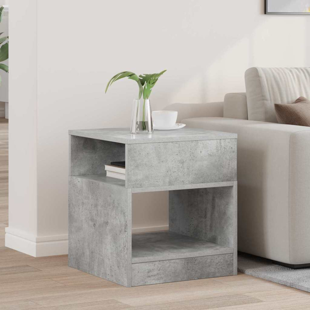 Produktbild för Sidobord Betonggrå 40,5 x 40 x 45 cm Konstruerat trä