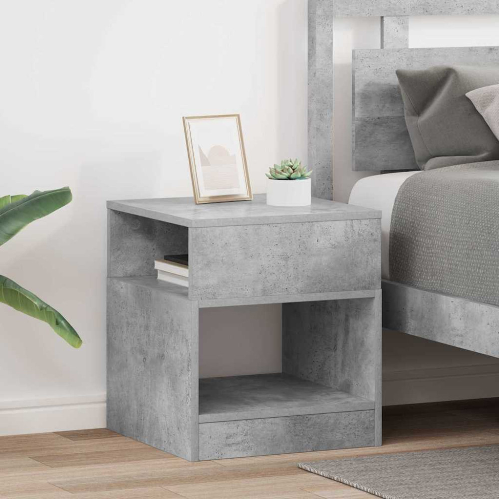Produktbild för Sidobord 2 pcs Betonggrå 40,5 x 40 x 45 cm Konstruerat trä