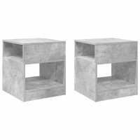 Produktbild för Sidobord 2 pcs Betonggrå 40,5 x 40 x 45 cm Konstruerat trä