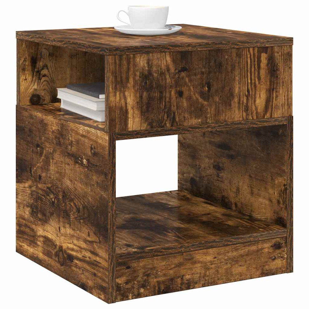 Produktbild för Sidobord 2 pcs Rökt ek 40,5 x 40 x 45 cm Konstruerat trä