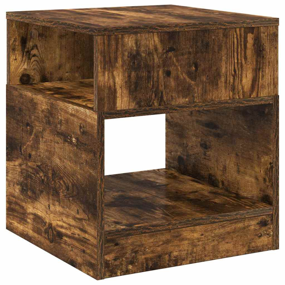 Produktbild för Sidobord 2 pcs Rökt ek 40,5 x 40 x 45 cm Konstruerat trä