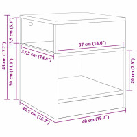 Produktbild för Sidobord 2 pcs Grå Sonoma 40,5 x 40 x 45 cm Konstruerat trä