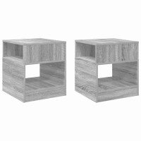 Produktbild för Sidobord 2 pcs Grå Sonoma 40,5 x 40 x 45 cm Konstruerat trä
