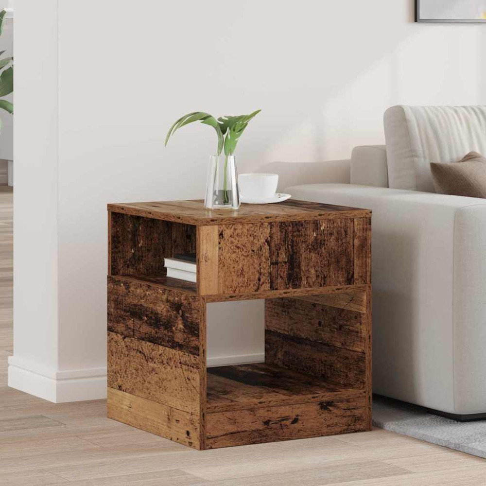 Produktbild för Sidobord Gammalt trä 40,5 x 40 x 45 cm Konstruerat trä